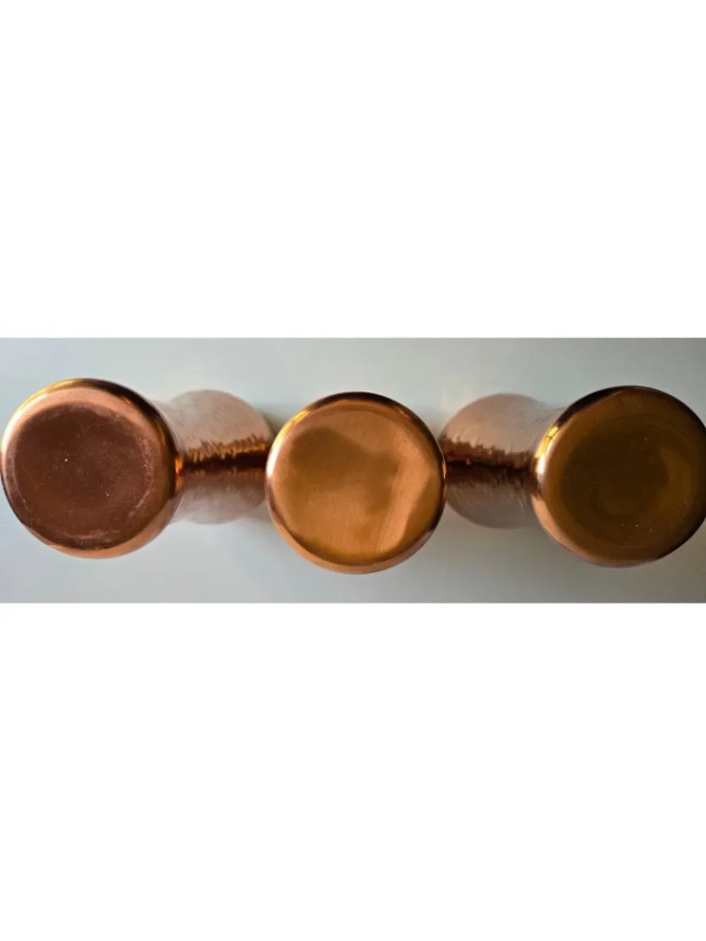 Hammered Copper Tapered Tumblers, 3-Piece Metal Drinking Cups Set for 3